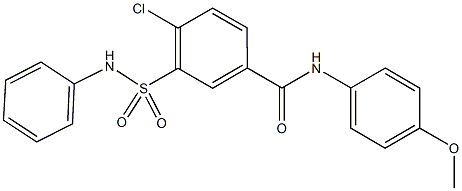 3-(anilinosulfonyl)-4-chloro-N-(4-methoxyphenyl)benzamide 구조식 이미지