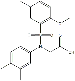 {[(2-methoxy-5-methylphenyl)sulfonyl]-3,4-dimethylanilino}acetic acid 구조식 이미지