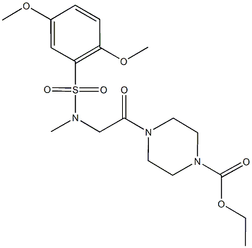 ethyl 4-{[[(2,5-dimethoxyphenyl)sulfonyl](methyl)amino]acetyl}-1-piperazinecarboxylate Structure