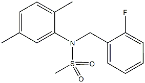 N-(2,5-dimethylphenyl)-N-(2-fluorobenzyl)methanesulfonamide 구조식 이미지