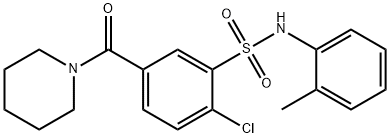 2-chloro-N-(2-methylphenyl)-5-(1-piperidinylcarbonyl)benzenesulfonamide Structure
