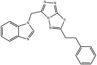 1-{[6-(2-phenylethyl)[1,2,4]triazolo[3,4-b][1,3,4]thiadiazol-3-yl]methyl}-1H-benzimidazole 구조식 이미지