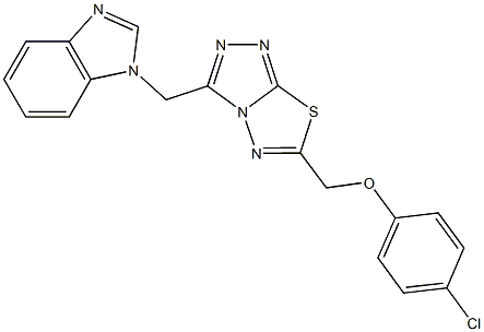 [3-(1H-benzimidazol-1-ylmethyl)[1,2,4]triazolo[3,4-b][1,3,4]thiadiazol-6-yl]methyl 4-chlorophenyl ether Structure