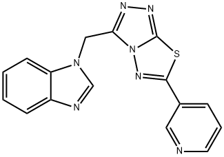 1-{[6-(3-pyridinyl)[1,2,4]triazolo[3,4-b][1,3,4]thiadiazol-3-yl]methyl}-1H-benzimidazole 구조식 이미지