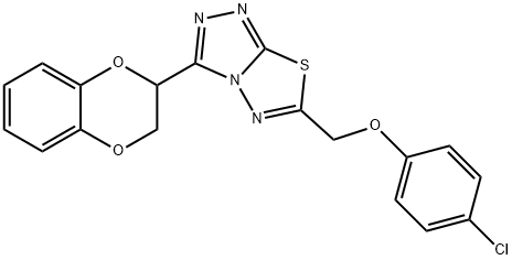 6-[(4-chlorophenoxy)methyl]-3-(2,3-dihydro-1,4-benzodioxin-2-yl)[1,2,4]triazolo[3,4-b][1,3,4]thiadiazole Structure