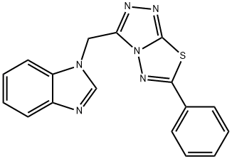 1-[(6-phenyl[1,2,4]triazolo[3,4-b][1,3,4]thiadiazol-3-yl)methyl]-1H-benzimidazole 구조식 이미지