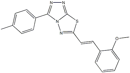 6-[2-(2-methoxyphenyl)vinyl]-3-(4-methylphenyl)[1,2,4]triazolo[3,4-b][1,3,4]thiadiazole 구조식 이미지