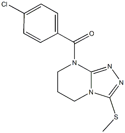 8-(4-chlorobenzoyl)-5,6,7,8-tetrahydro[1,2,4]triazolo[4,3-a]pyrimidin-3-yl methyl sulfide Structure