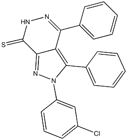 2-(3-chlorophenyl)-3,4-diphenyl-2,6-dihydro-7H-pyrazolo[3,4-d]pyridazine-7-thione 구조식 이미지