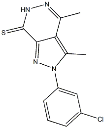 2-(3-chlorophenyl)-3,4-dimethyl-2,6-dihydro-7H-pyrazolo[3,4-d]pyridazine-7-thione 구조식 이미지