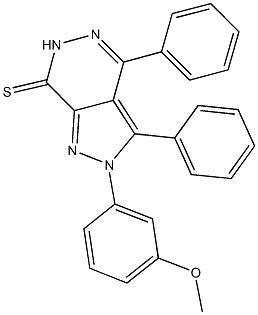 2-(3-methoxyphenyl)-3,4-diphenyl-2,6-dihydro-7H-pyrazolo[3,4-d]pyridazine-7-thione 구조식 이미지