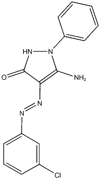 5-amino-4-[(3-chlorophenyl)diazenyl]-1-phenyl-1,2-dihydro-3H-pyrazol-3-one 구조식 이미지