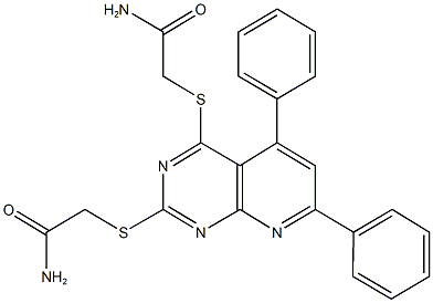 2-({2-[(2-amino-2-oxoethyl)sulfanyl]-5,7-diphenylpyrido[2,3-d]pyrimidin-4-yl}sulfanyl)acetamide Structure