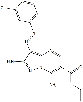 ethyl 2,7-diamino-3-[(3-chlorophenyl)diazenyl]pyrazolo[1,5-a]pyrimidine-6-carboxylate 구조식 이미지