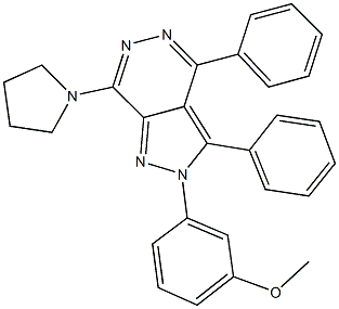 3-[3,4-diphenyl-7-(1-pyrrolidinyl)-2H-pyrazolo[3,4-d]pyridazin-2-yl]phenyl methyl ether 구조식 이미지