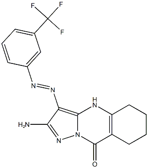 2-amino-3-{[3-(trifluoromethyl)phenyl]diazenyl}-5,6,7,8-tetrahydropyrazolo[5,1-b]quinazolin-9(4H)-one Structure