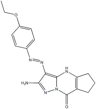 2-amino-3-[(4-ethoxyphenyl)diazenyl]-4,5,6,7-tetrahydro-8H-cyclopenta[d]pyrazolo[1,5-a]pyrimidin-8-one 구조식 이미지