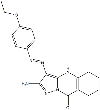 2-amino-3-[(4-ethoxyphenyl)diazenyl]-5,6,7,8-tetrahydropyrazolo[5,1-b]quinazolin-9(4H)-one 구조식 이미지