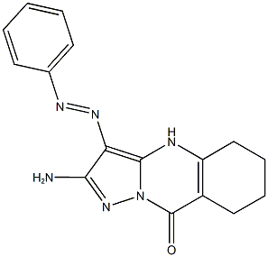 2-amino-3-(phenyldiazenyl)-5,6,7,8-tetrahydropyrazolo[5,1-b]quinazolin-9(4H)-one 구조식 이미지