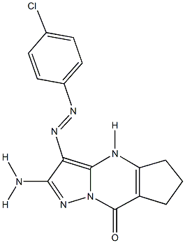 2-amino-3-[(4-chlorophenyl)diazenyl]-4,5,6,7-tetrahydro-8H-cyclopenta[d]pyrazolo[1,5-a]pyrimidin-8-one Structure