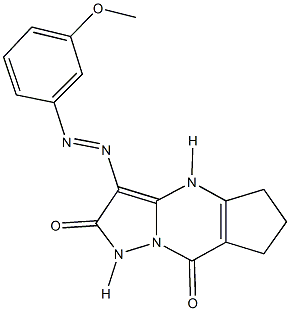 3-[(3-methoxyphenyl)diazenyl]-4,5,6,7-tetrahydro-1H-cyclopenta[d]pyrazolo[1,5-a]pyrimidine-2,8-dione 구조식 이미지