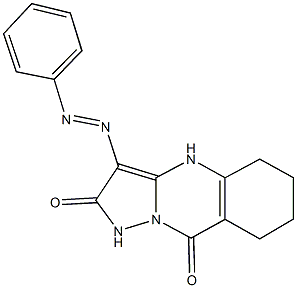 3-(phenyldiazenyl)-5,6,7,8-tetrahydropyrazolo[5,1-b]quinazoline-2,9(1H,4H)-dione Structure