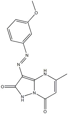 3-[(3-methoxyphenyl)diazenyl]-5-methylpyrazolo[1,5-a]pyrimidine-2,7(1H,4H)-dione 구조식 이미지