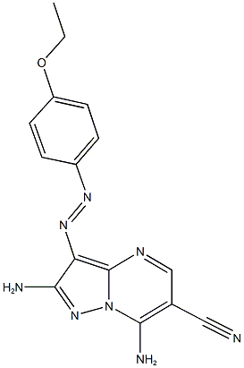2,7-diamino-3-[(4-ethoxyphenyl)diazenyl]pyrazolo[1,5-a]pyrimidine-6-carbonitrile 구조식 이미지