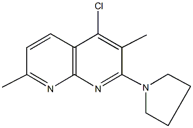 4-chloro-3,7-dimethyl-2-(1-pyrrolidinyl)[1,8]naphthyridine Structure