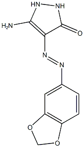 5-amino-4-(1,3-benzodioxol-5-yldiazenyl)-1,2-dihydro-3H-pyrazol-3-one 구조식 이미지