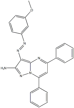 3-[(3-methoxyphenyl)diazenyl]-5,7-diphenylpyrazolo[1,5-a]pyrimidin-2-amine 구조식 이미지