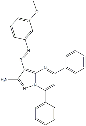 3-[(3-methoxyphenyl)diazenyl]-5,7-diphenylpyrazolo[1,5-a]pyrimidin-2-amine Structure