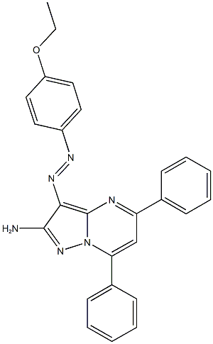 3-[(4-ethoxyphenyl)diazenyl]-5,7-diphenylpyrazolo[1,5-a]pyrimidin-2-amine 구조식 이미지