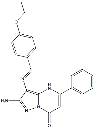 2-amino-3-[(4-ethoxyphenyl)diazenyl]-5-phenylpyrazolo[1,5-a]pyrimidin-7(4H)-one Structure