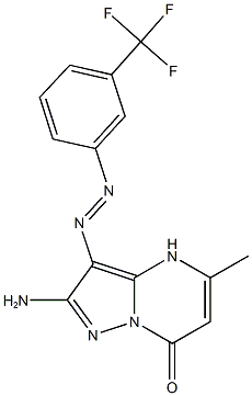 2-amino-5-methyl-3-{[3-(trifluoromethyl)phenyl]diazenyl}pyrazolo[1,5-a]pyrimidin-7(4H)-one Structure