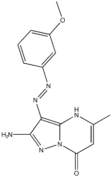 2-amino-3-[(3-methoxyphenyl)diazenyl]-5-methylpyrazolo[1,5-a]pyrimidin-7(4H)-one 구조식 이미지