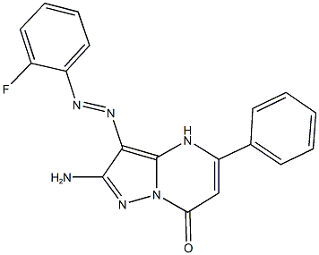 2-amino-3-[(2-fluorophenyl)diazenyl]-5-phenylpyrazolo[1,5-a]pyrimidin-7(4H)-one Structure