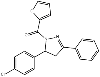 5-(4-chlorophenyl)-1-(2-furoyl)-3-phenyl-4,5-dihydro-1H-pyrazole 구조식 이미지