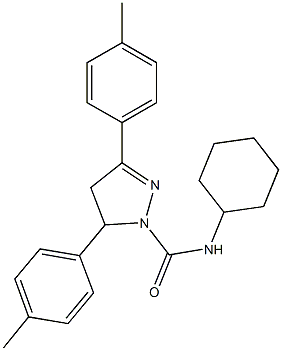 N-cyclohexyl-3,5-bis(4-methylphenyl)-4,5-dihydro-1H-pyrazole-1-carboxamide Structure