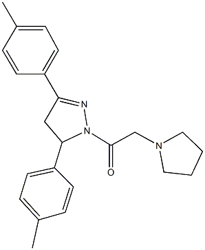 3,5-bis(4-methylphenyl)-1-(1-pyrrolidinylacetyl)-4,5-dihydro-1H-pyrazole 구조식 이미지