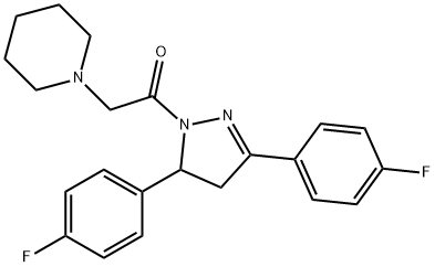 1-{2-[3,5-bis(4-fluorophenyl)-4,5-dihydro-1H-pyrazol-1-yl]-2-oxoethyl}piperidine Structure
