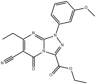 ethyl 6-cyano-7-ethyl-1-(3-methoxyphenyl)-5-oxo-1,5-dihydro[1,2,4]triazolo[4,3-a]pyrimidine-3-carboxylate Structure