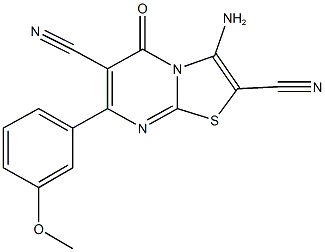 3-amino-7-(3-methoxyphenyl)-5-oxo-5H-[1,3]thiazolo[3,2-a]pyrimidine-2,6-dicarbonitrile 구조식 이미지