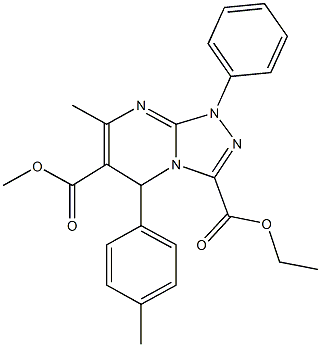 3-ethyl 6-methyl 7-methyl-5-(4-methylphenyl)-1-phenyl-1,5-dihydro[1,2,4]triazolo[4,3-a]pyrimidine-3,6-dicarboxylate 구조식 이미지