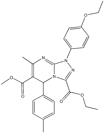 3-ethyl 6-methyl 1-(4-ethoxyphenyl)-7-methyl-5-(4-methylphenyl)-1,5-dihydro[1,2,4]triazolo[4,3-a]pyrimidine-3,6-dicarboxylate 구조식 이미지