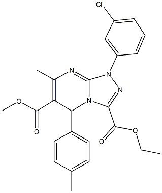 3-ethyl 6-methyl 1-(3-chlorophenyl)-7-methyl-5-(4-methylphenyl)-1,5-dihydro[1,2,4]triazolo[4,3-a]pyrimidine-3,6-dicarboxylate Structure