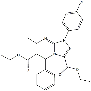 diethyl 1-(4-chlorophenyl)-7-methyl-5-phenyl-1,5-dihydro[1,2,4]triazolo[4,3-a]pyrimidine-3,6-dicarboxylate Structure