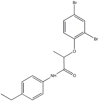 2-(2,4-dibromophenoxy)-N-(4-ethylphenyl)propanamide 구조식 이미지