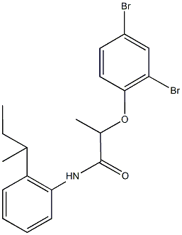 N-(2-sec-butylphenyl)-2-(2,4-dibromophenoxy)propanamide Structure