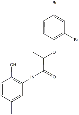 2-(2,4-dibromophenoxy)-N-(2-hydroxy-5-methylphenyl)propanamide Structure